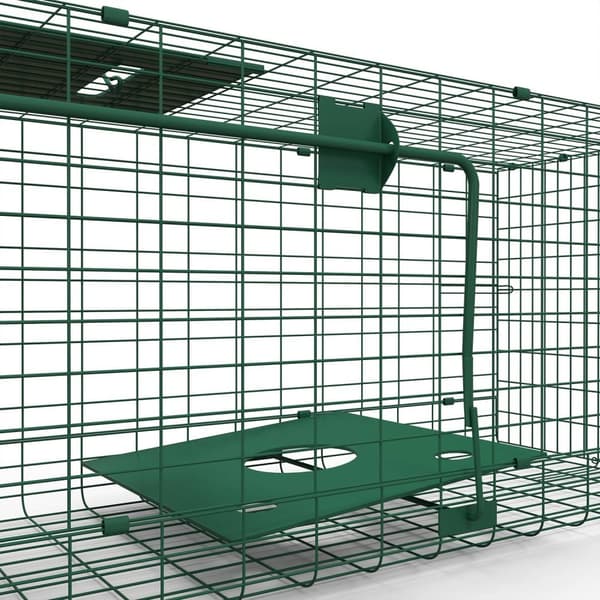 Rootz Animal Trap Cage - Tuholaisten sieppaushäkki - Live Trap - Safe & Humane - 100L x 25W x 28H CM - Vihreä