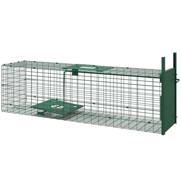 Rootz Animal Trap Cage - Pest Capture Cage - Live Trap - Safe & Humane - 100L X 25W X 28H CM - Grøn