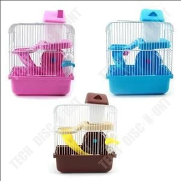 TD® 2-våningshus Hamsterburmus med skiva Slide Spinning flaska Hamsterbur Hamster Villa Small Castle