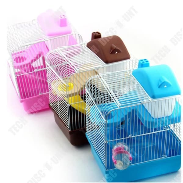 TD® 2-våningshus Hamsterburmus med skiva Slide Spinning flaska Hamsterbur Hamster Villa Small Castle