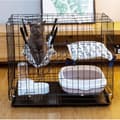 Miniatyrbild 3 av 4: C® Tvåvånings hopfällbar kattbur stort fritt utrymme hushåll inomhus kattbur katt villa kattsand kaninbur svart