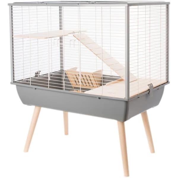 ZOLUX Upphöjd bur Neo Muki - L77,5xD47,5xH87 cm - Grå - För gnagare