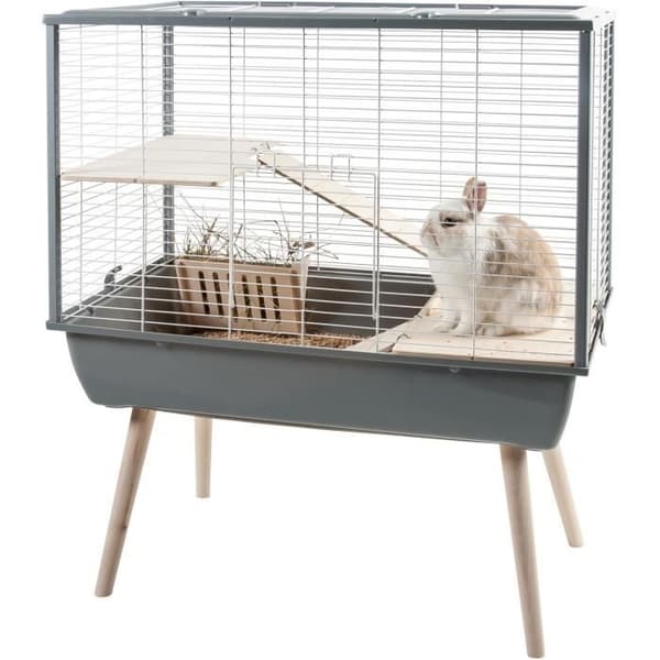 ZOLUX Upphöjd bur Neo Muki - L77,5xD47,5xH87 cm - Grå - För gnagare