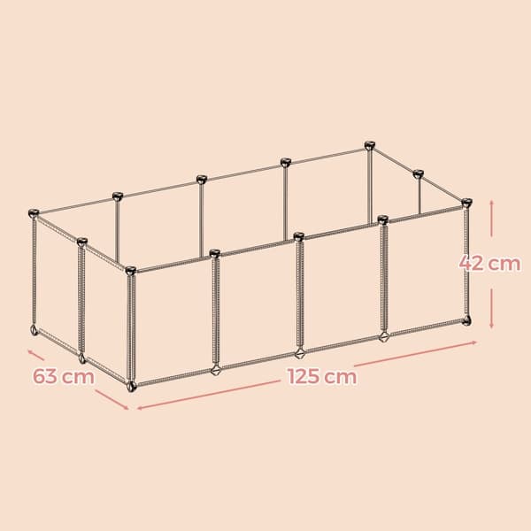 Buitenverblijf met vloerpanelen, box, caviaverblijf
