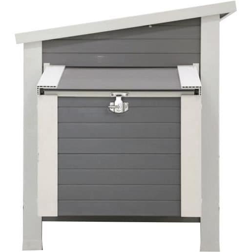 Kerbl Hönshus Barney Plast 2-4 höns - 137x73x83 cm - Grå och vit - 60% PVC 40% trä