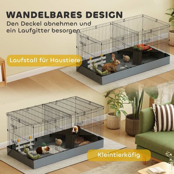 Rootz 2 -i -1 dvärghamsterbur - Small Animal Cage - PET -hölje - Vattentät tyg - 121 cm x 61 cm x 61 cm