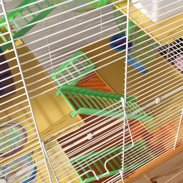 Rootzin 4 -tason hamsteri -häkki - Jyrsijöiden elinympäristö - Pienin eläinkotelo - Hauska ja tilava - 46 x 30 x 58 cm