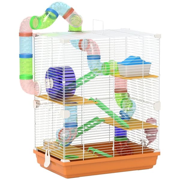 Rootzin 4 -tason hamsteri -häkki - Jyrsijöiden elinympäristö - Pienin eläinkotelo - Hauska ja tilava - 46 x 30 x 58 cm