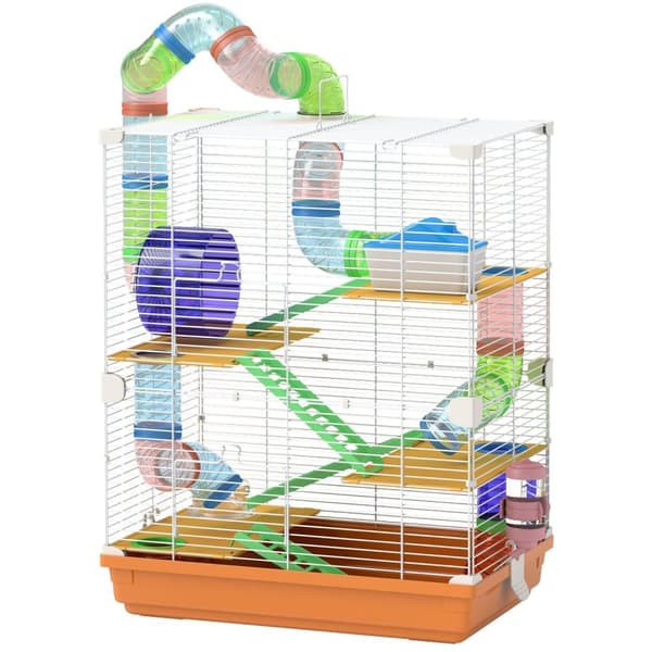 Rootzin 4 -tason hamsteri -häkki - Jyrsijöiden elinympäristö - Pienin eläinkotelo - Hauska ja tilava - 46 x 30 x 58 cm