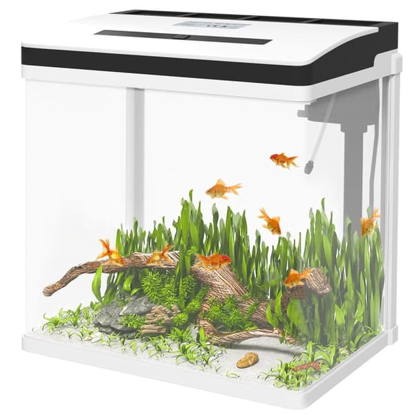 Rootz Aquarium - Fish Tank - vesistöllinen elinympäristö - Sisältää LED -valon ja suodattimen - 38 cm x 26cm x 39,5 cm