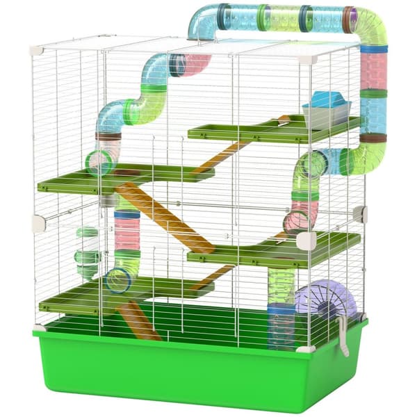 Rootz 5 -nivå gnagare bur - hamsterhöljet - musens livsmiljö - rymligt lekområde - 59 cm x 36 cm x 69 cm