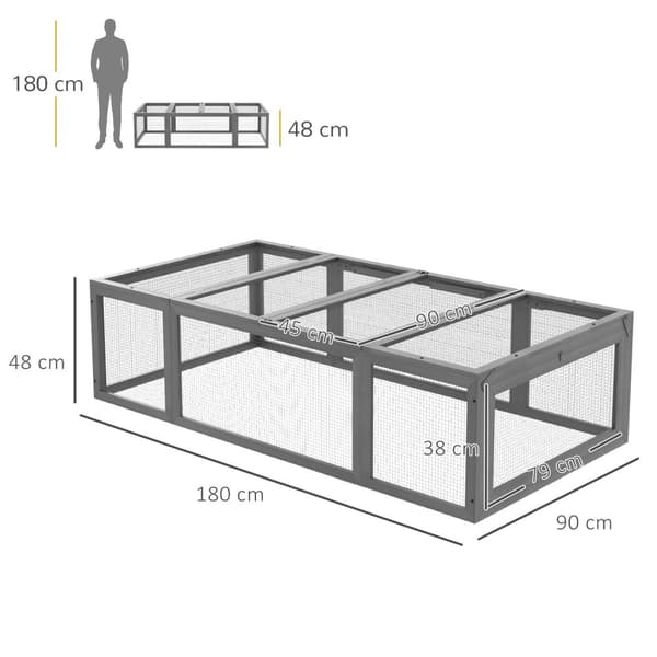 Rootz Freewheel -kapsling - Outdoor Rabbit Stable - Small Animal Cage - Winter -Proof - Hållbart gran trä - 180 cm x 90 cm x 48 cm