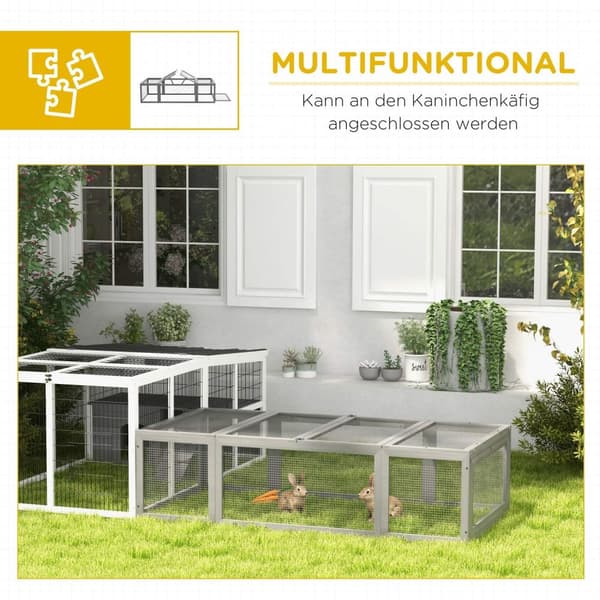 Rootz Freewheel -kapsling - Outdoor Rabbit Stable - Small Animal Cage - Winter -Proof - Hållbart gran trä - 180 cm x 90 cm x 48 cm