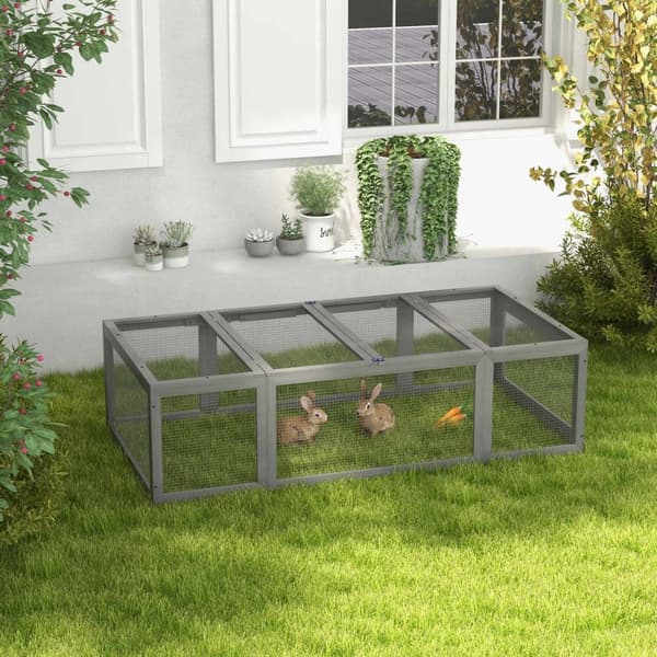 Rootz Freewheel -kapsling - Outdoor Rabbit Stable - Small Animal Cage - Winter -Proof - Hållbart gran trä - 180 cm x 90 cm x 48 cm