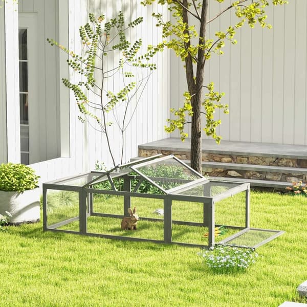 Rootz Freewheel -kapsling - Outdoor Rabbit Stable - Small Animal Cage - Winter -Proof - Hållbart gran trä - 180 cm x 90 cm x 48 cm