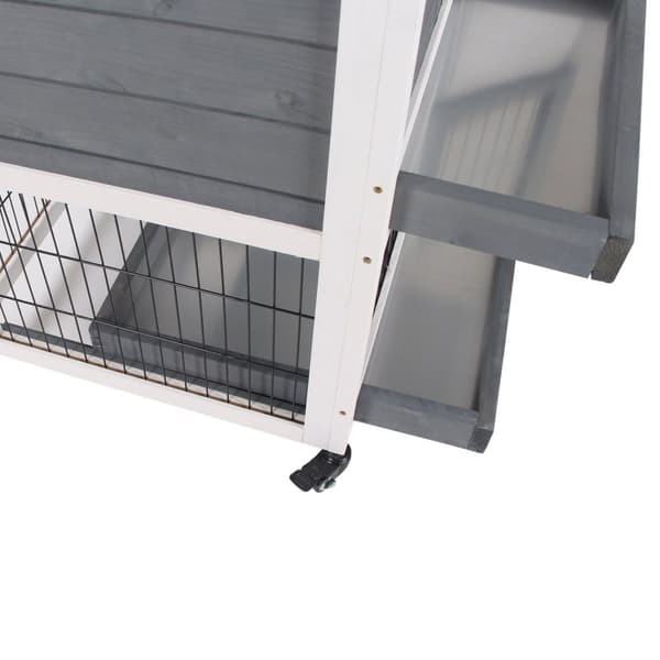 Rootz Rabbit Stable on Pyörillä - Kani Cage - Bunny Hutch - Tilava mukavuus - 110 cm x 50 cm x 88cm