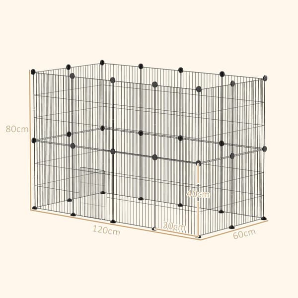Rootz Small Animal Cage - utomhushölje - Modulär konstruktion - Rymlig 0,72 m² yta - Stål - 120 cm x 60 cm x 80 cm