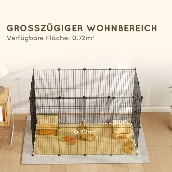 Rootz Small Animal Cage - utomhushölje - Modulär konstruktion - Rymlig 0,72 m² yta - Stål - 120 cm x 60 cm x 80 cm