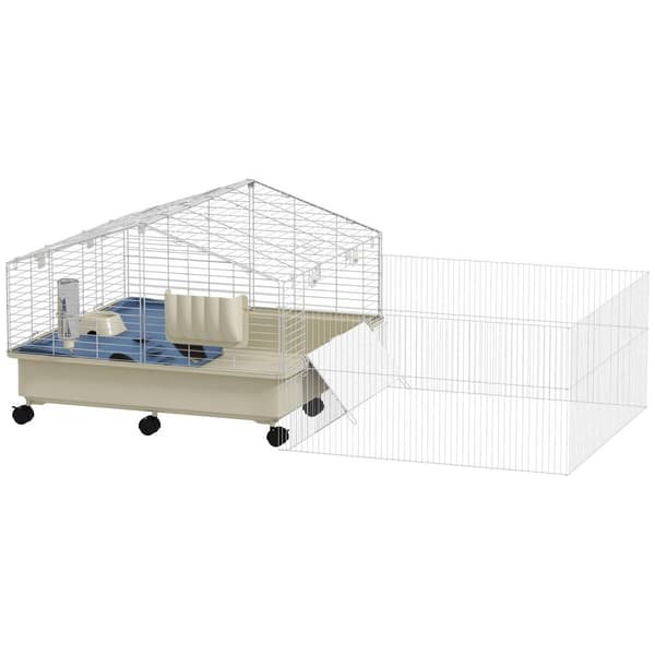 Rootz Small Animal Cage - Kæledyrskabel - 2 -niveau design - Rummelig tilbagetog - 173 cm x 88 cm x 63 cm