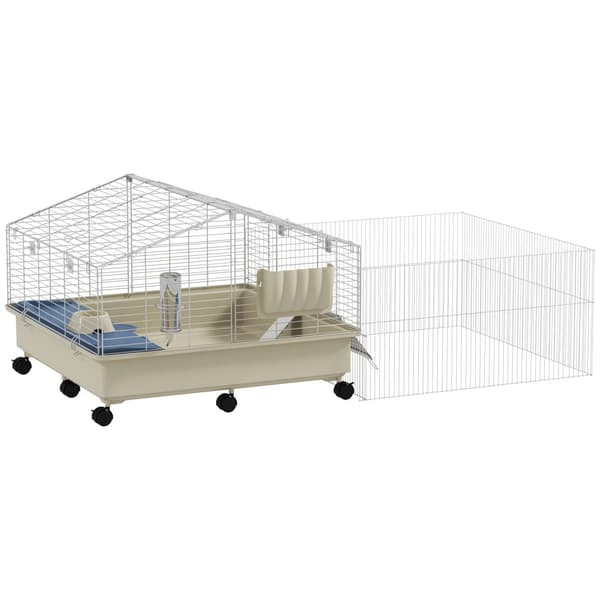 Rootz Small Animal Cage - Kæledyrskabel - 2 -niveau design - Rummelig tilbagetog - 173 cm x 88 cm x 63 cm