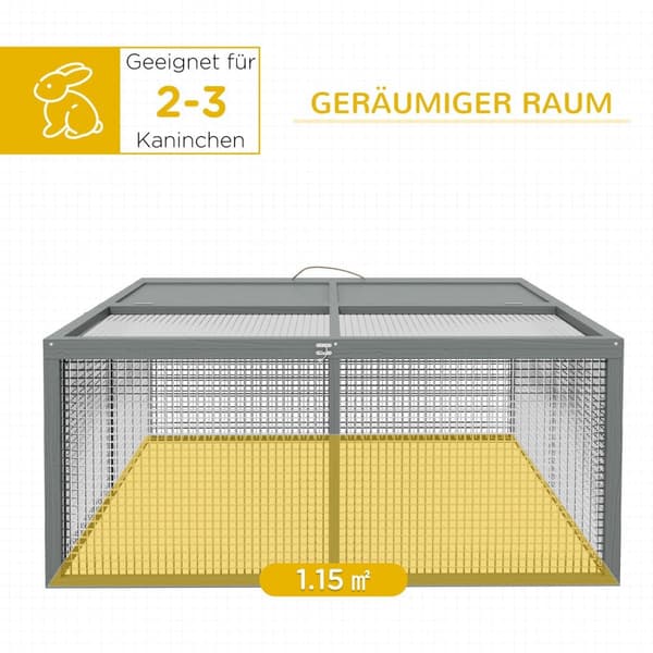 Rootz Small Animal Cage - Kani Stable - Välittäjä kaninsuoja - taitettu katto - kannettava - 120x120x57cm - kestävä kuusen puu