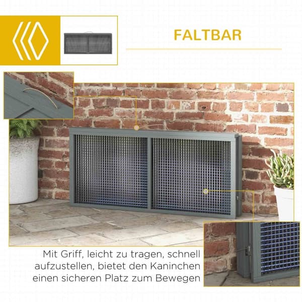 Rootz Small Animal Cage - Kani Stable - Välittäjä kaninsuoja - taitettu katto - kannettava - 120x120x57cm - kestävä kuusen puu