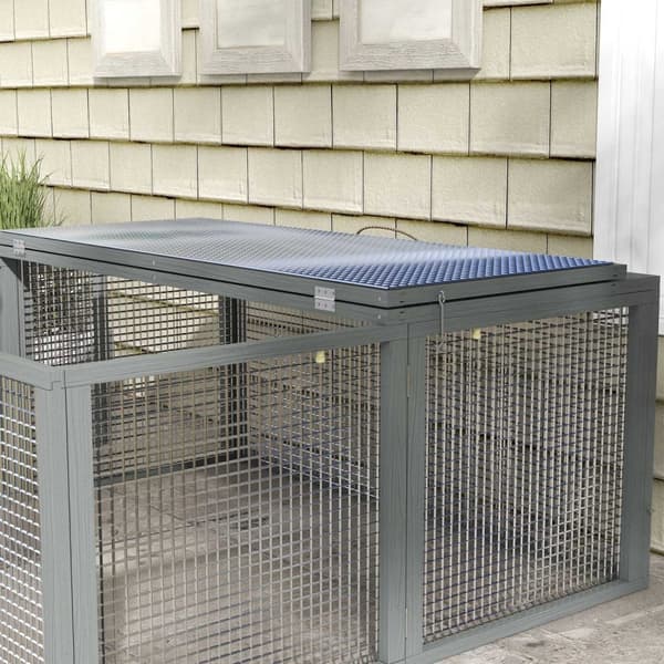 Rootz Small Animal Cage - Kani Stable - Välittäjä kaninsuoja - taitettu katto - kannettava - 120x120x57cm - kestävä kuusen puu