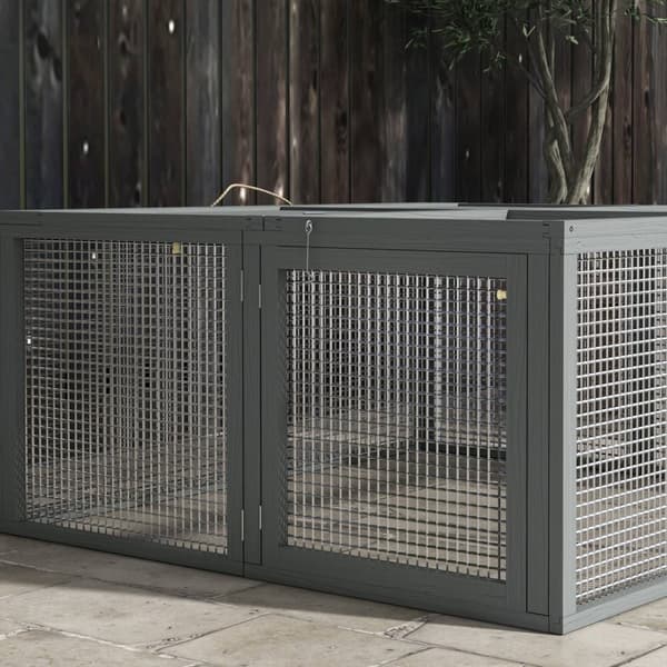 Rootz Small Animal Cage - Kani Stable - Välittäjä kaninsuoja - taitettu katto - kannettava - 120x120x57cm - kestävä kuusen puu