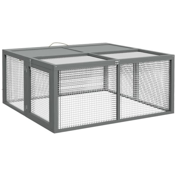 Rootz Small Animal Cage - Kani Stable - Välittäjä kaninsuoja - taitettu katto - kannettava - 120x120x57cm - kestävä kuusen puu