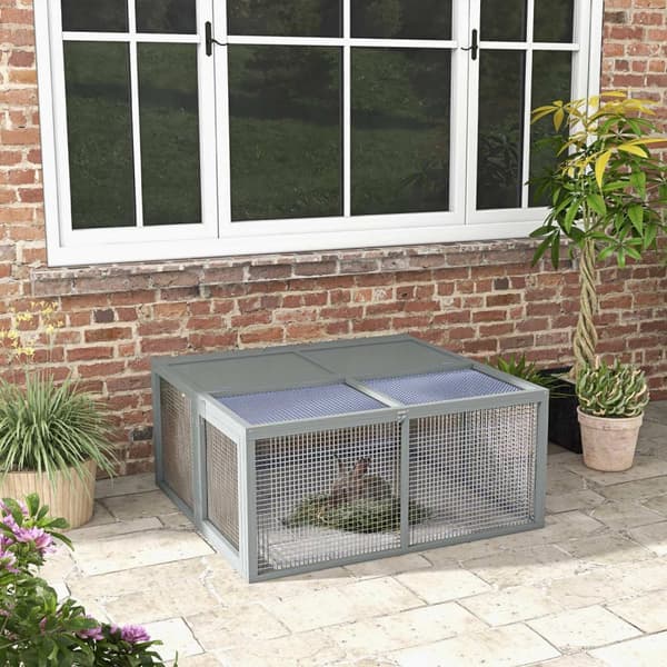 Rootz Small Animal Cage - Kani Stable - Välittäjä kaninsuoja - taitettu katto - kannettava - 120x120x57cm - kestävä kuusen puu