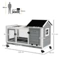 Miniatyrbild 3 av 7: Rootz Small Animal Stable - Dwarf Rabbit House - Guinea Pig Cage - Lätt rörlighet - 108 x 58 x 73,5 cm
