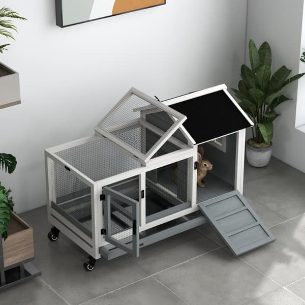 Rootz Small Animal Stable - Dwarf Rabbit House - Guinea Pig Cage - Lätt rörlighet - 108 x 58 x 73,5 cm