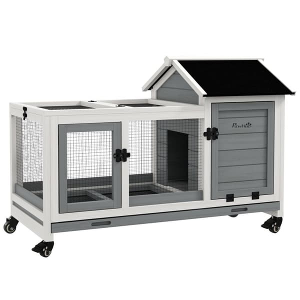 Rootz Small Animal Stable - Dwarf Rabbit House - Guinea Pig Cage - Lätt rörlighet - 108 x 58 x 73,5 cm