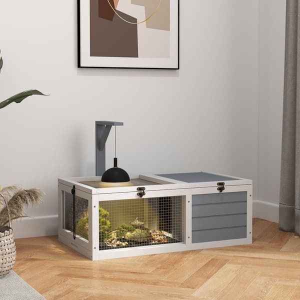 Rootz Turtle House - Small Animal Habitat - Tortoise Shelter - Lamphållare - Easy Clean - 81 x 48 x 31,5 cm