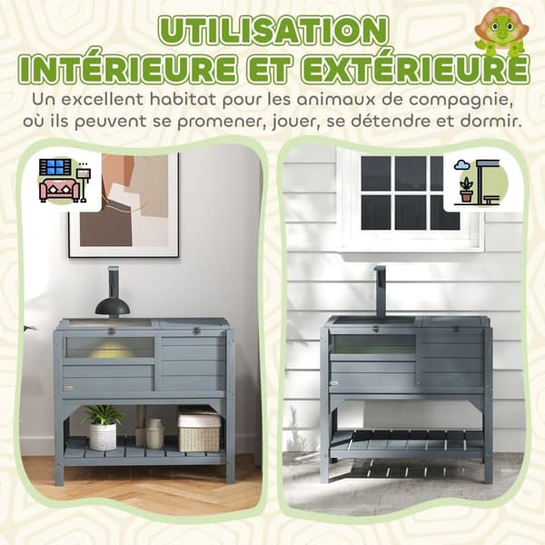 Rootz Turtle House med kapsling - Turtle Shelter - Pet Cage - Rymligt vardagsrum - 84 cm x 51 cm x 103 cm