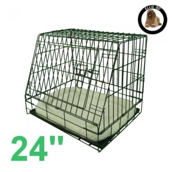 Lutande hopfällbar hundbur - ELLIE-BO - Storlek S - Metallic - Anti-tuggning - Svart