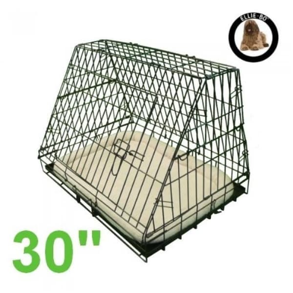 Lutande hopfällbar hundbur - ELLIE-BO - Storlek M - Metallic - Anti-chewing - Svart