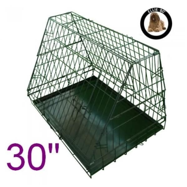 Lutande hopfällbar hundbur - ELLIE-BO - Storlek M - Metallic - Anti-chewing - Svart