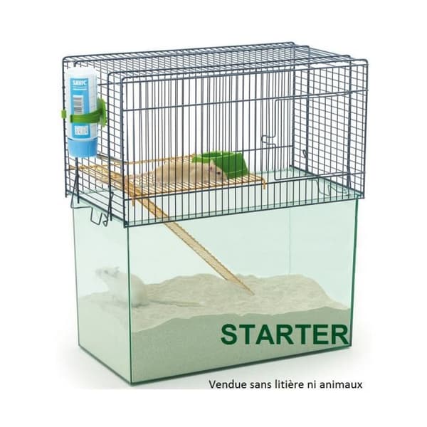 Bur - Habitat XL - Gerbils och Degus - Grön - Plast - 70x37x56 cm