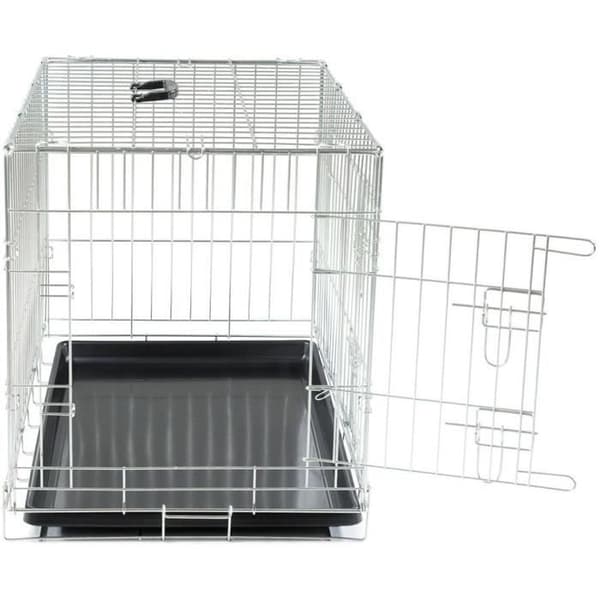 VADIGRAN Klassisk fällbar metallbur - 76 x 48 x 55 cm - Silver - För hundar