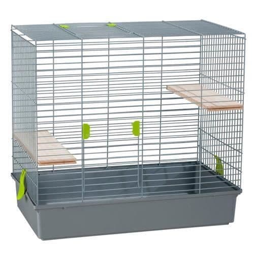 Bur för chinchillor - Voltrega - Grå - Träaccessoarer - Metall - Inomhus