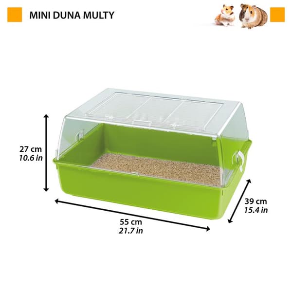 Ferplast MINI DUNA MULTY Bur för gnagare FERPLAST MINI DUNA: Lämplig för hamstrar, möss, italiensk design, möjlighet att