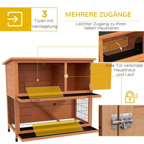Kaninbur, 123x63x112 cm, Orange