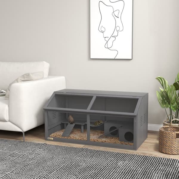 Hamsterbur, 100x52x50 cm, Mørkegrå