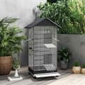 Pikkukuva 5 / 7: Rootzin vapaasti seisova lintuhäkki pyörillä - Aviary - PET -kotelo - Helppo liikkuvuus - 79 x 65 x 155 cm teräslanka, musta