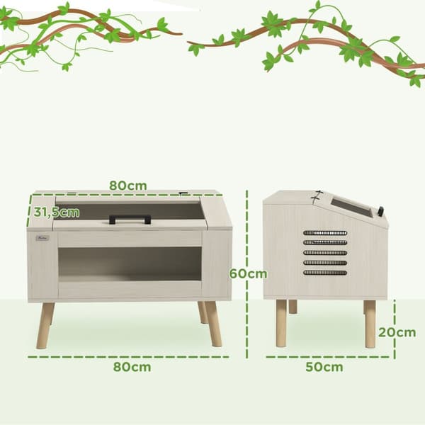 Rootz 111L: n matelija terraarium - käärme häkki - elinympäristökotelo - optimaalinen ilmanvaihto - 80 cm x 50 cm x 60 cm