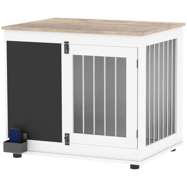 Rootz Dog Cage Table - Inner Dog Crate - Pet Kennel - Alsidig Access & Style - 80 x 60 x 70 cm hvid og brun