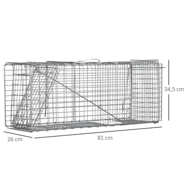 Rootz Foldble Fishing Cage - Trap Cage - Animal Catcher - Helppo asennus - 81 cm x 26cm x 34,5 cm teräshopea