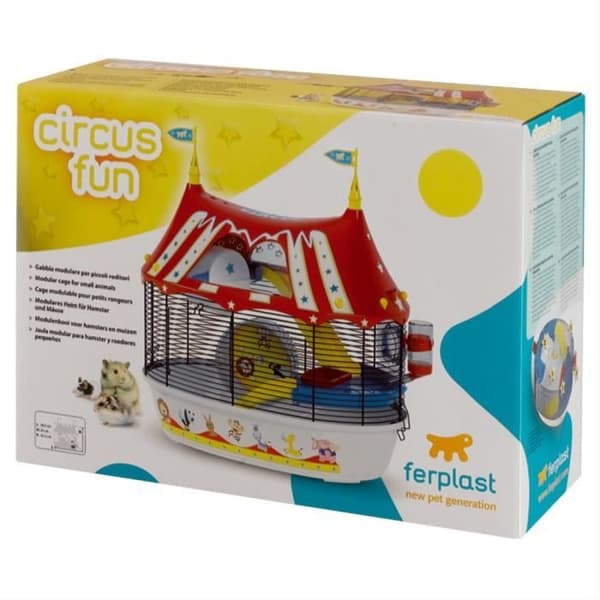 Circus Fun Hamsterin Häkki 49.5*34*42.5 cm - Punainen - FERPLAST