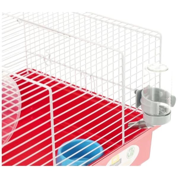 Hamsterbur 46*29*23 cm - Et hjul, en foderautomat, et hus, et vandtrug - FERPLAST